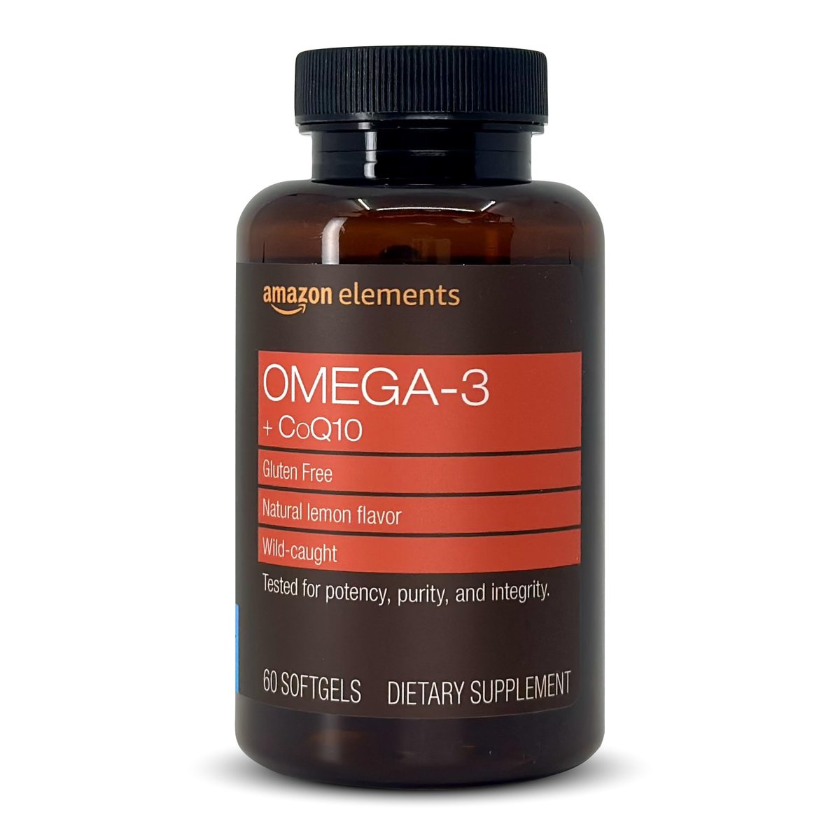 Omega 3 Fischöl + CoQ10 mit natürlichem Zitronengeschmack, wild gefangen, 1250 mg Omega-3-Fettsäuren, 60 Weichkapseln