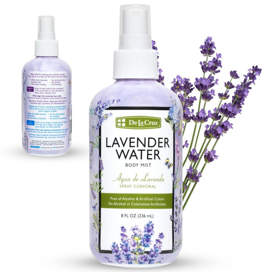 De La Cruz Lavendelwasser Körperspray - Lavendelnebel mit reinem ätherischem Lavendelöl 236 ml