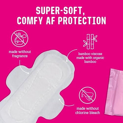 Flo - Day Menstrual Pads (16er Pack) - Bio-Bambus Periodenbinden für Frauen - Regelmäßiger Fluss - Leckverschluss - Mit Flügeln, ultradünn - Saugfähig, weich & atmungsaktiv - Auf Pflanzenbasis – Vegan, tierversuchsfrei