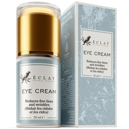 Eclat Skincare Augencreme gegen dunkle Ringe & Schwellungen – Anti-Aging-Formel für Falten – Feuchtigkeitscreme für feine Linien, Krähenfüße & Augenringe – Hydratisierende Behandlung für Festigung & Glättung – 30 ml