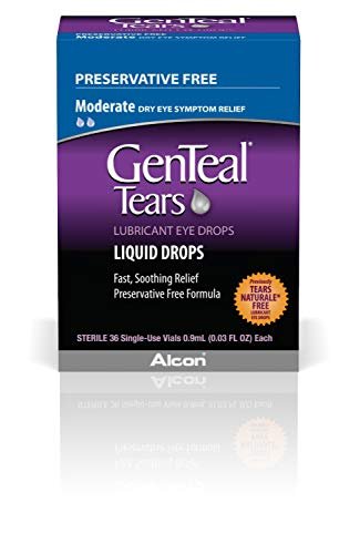 GenTeal Tränenersatz Augentropfen, Moderate Flüssigkeitstropfen, Einzeldosis-Vials, 36 Stück, 0,03 Fl Oz