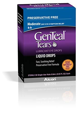 GenTeal Tränenersatz Augentropfen, Moderate Flüssigkeitstropfen, Einzeldosis-Vials, 36 Stück, 0,03 Fl Oz