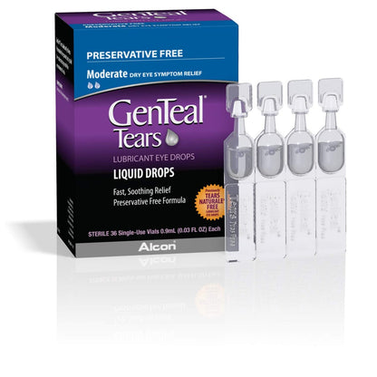 GenTeal Tränenersatz Augentropfen, Moderate Flüssigkeitstropfen, Einzeldosis-Vials, 36 Stück, 0,03 Fl Oz