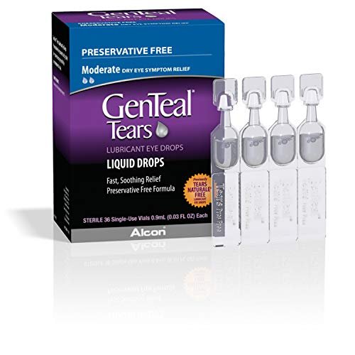 GenTeal Tränenersatz Augentropfen, Moderate Flüssigkeitstropfen, Einzeldosis-Vials, 36 Stück, 0,03 Fl Oz