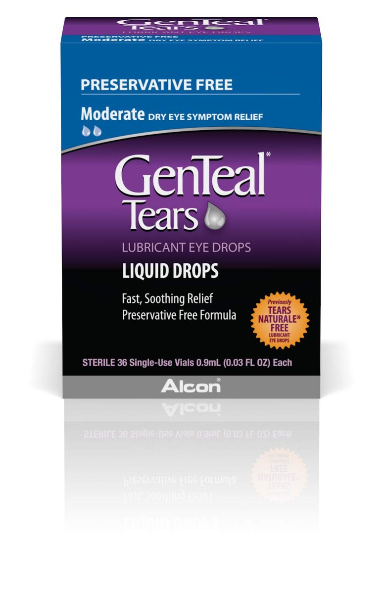 GenTeal Tränenersatz Augentropfen, Moderate Flüssigkeitstropfen, Einzeldosis-Vials, 36 Stück, 0,03 Fl Oz