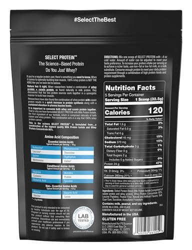 PEScience Select Protein Pulver – Whey & Casein Mix, fettarm, kohlenhydratarm, keto-freundlich, glutenfrei, Erdnussbutter-Keks – 5 Portionen