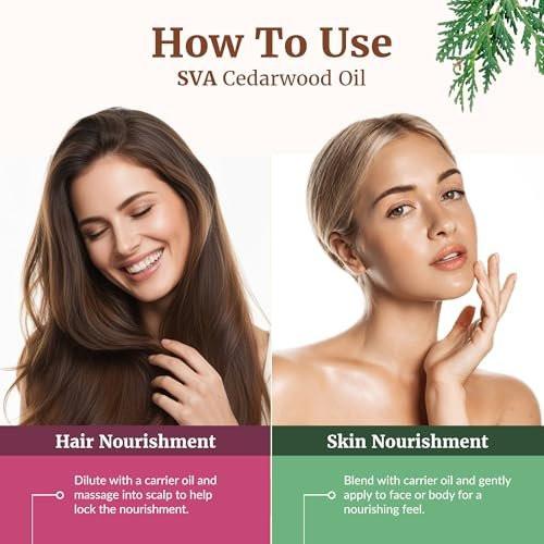 SVA Zedernholz Ätherisches Öl – 118 ml – 100 % natürliches Zedernholz Cupressus Funebris Öl – für Diffuser, Haarpflege, Gesicht, Hautpflege, Aromatherapie, Kopfhaut- und Körpermassage, Seife und Kerzen – mit Pipette