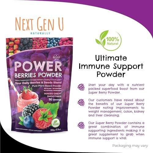Super Berry Pulver – 150g – Immununterstützung – Nahrungsergänzungsmittel – Superfood-Beeren – Smoothie-Mix für Shakes – Gesundheits-Boost für Entsaftungsgetränke oder jedes Getränk – von NextGenU