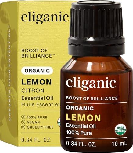 Cliganic USDA Bio Zitronenöl - 100% Rein & Natürlich, Unverdünnt, für Aromatherapie & Haushaltsreinigung, Non-GVO Bestätigt