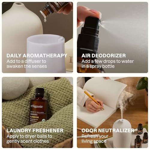 Cliganic USDA Bio Zitronenöl - 100% Rein & Natürlich, Unverdünnt, für Aromatherapie & Haushaltsreinigung, Non-GVO Bestätigt