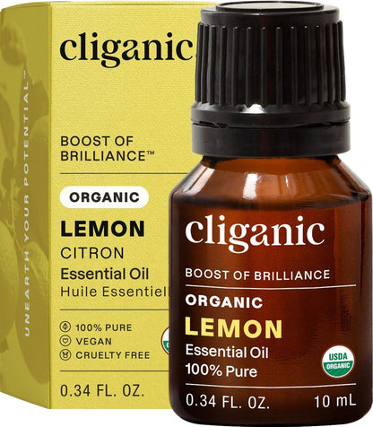 Cliganic USDA Bio Zitronenöl - 100% Rein & Natürlich, Unverdünnt, für Aromatherapie & Haushaltsreinigung, Non-GVO Bestätigt