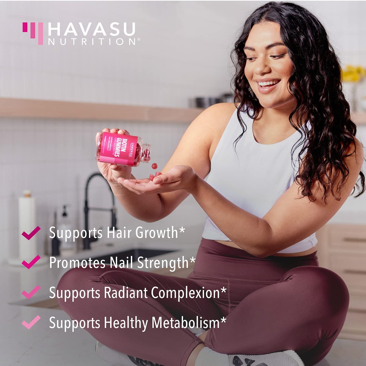 5000mcg Biotin Gummibärchen für Haare, Haut und Nägel - Veganes Nahrungsergänzungsmittel für Frauen und Männer - GLP-1 Ernährungsunterstützung für üppiges Haar und strahlende Haut - Vitamin B7 - Erdbeergeschmack, 90 Stück