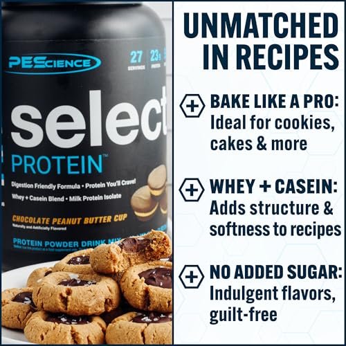 PEScience Select Protein Pulver – Molken- und Kasein-Mischung, fettarmes Proteinpulver für Frauen und Männer, kalorienarm, kohlenhydratarm, keto-freundlich, glutenfrei, Schokoladen-Erdnussbutter-Cup – 5 Portionen