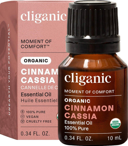 Cliganic Bio Cassia-Zimt ätherisches Öl, 100% rein natürlich unverdünnt, für Aromatherapie | Non-GMO verifiziert