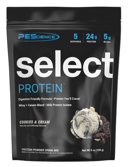 PEScience Select Protein Pulver – Molke- und Kasein-Mischung, fettarmes Proteinpulver für Frauen und Männer, kalorienarm, kohlenhydratarm, keto-freundlich, glutenfrei, Cookies and Cream – 5 Portionen