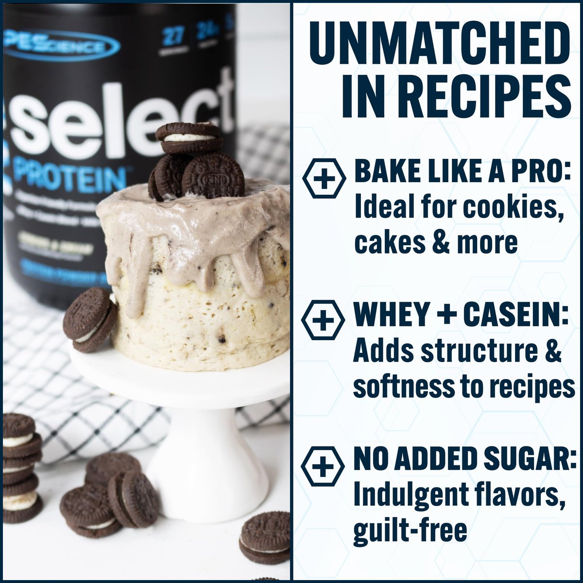 PEScience Select Protein Pulver – Molke- und Kasein-Mischung, fettarmes Proteinpulver für Frauen und Männer, kalorienarm, kohlenhydratarm, keto-freundlich, glutenfrei, Cookies and Cream – 5 Portionen