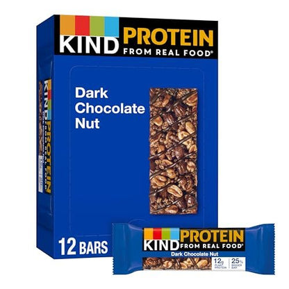 KIND Protein Riegel, Dunkle Schokolade Nuss, Glutenfrei, Gesunder Snack, 12g Protein, 12er Pack