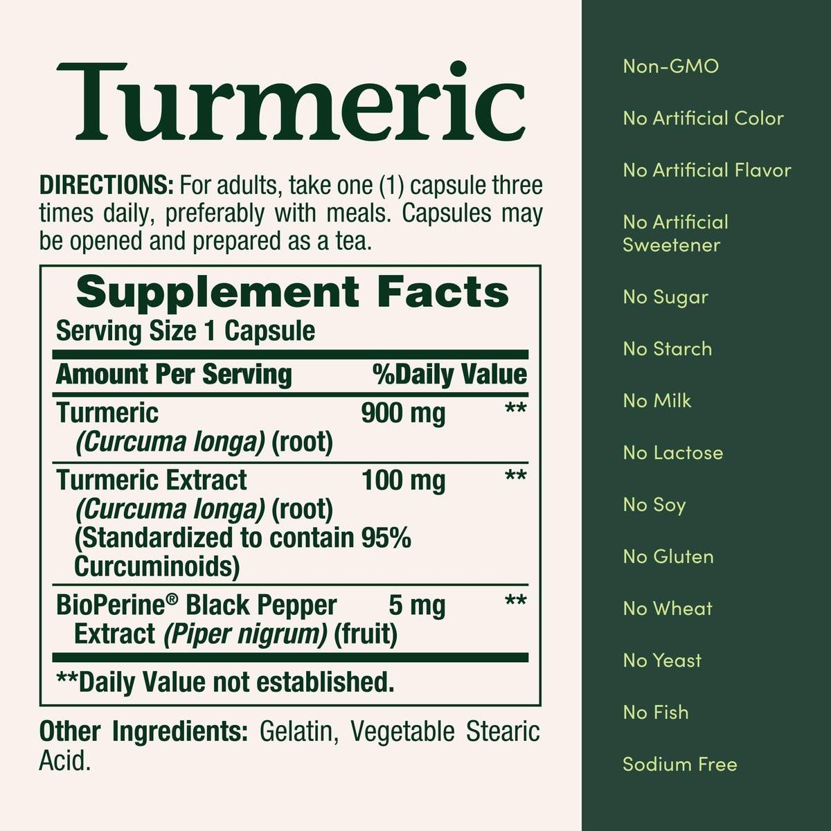 Nature's Bounty Kurkuma mit schwarzem Pfeffer Extrakt – 1000 mg, 60 Kapseln – Unterstützt die antioxidative Gesundheit