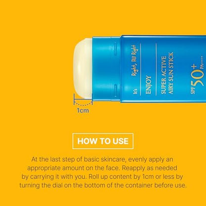 SCINIC Enjoy Super Active Airy Sun Stick SPF50+ PA++++ 0,53 oz (15 g) – Leichter Sonnenschutz für unterwegs | Koreanische Hautpflege