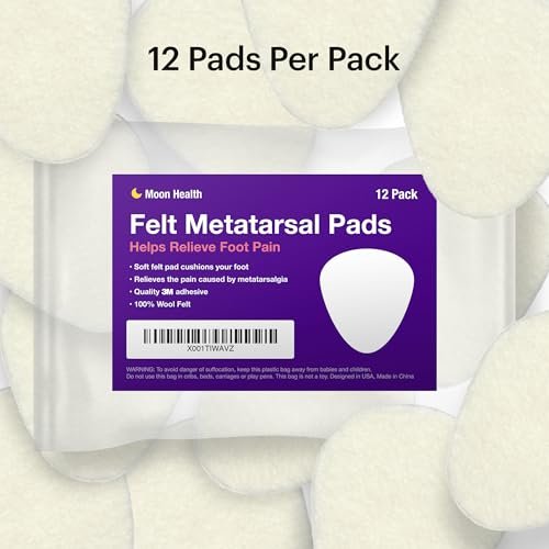 12er-Pack Metatarsal-Fußpolster für Schmerzlinderung – 1/4 Zoll dicke Ballenpolster für Damen und Herren, Vorfuß- und Sohlenunterstützung bei Metatarsalgie und Morton-Neurom