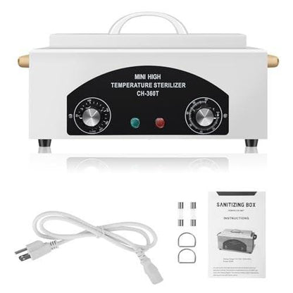 Hochtemperatur-Reinigungsbox für Metallwerkzeuge, 110V 300W 1,5L mit Timer, Maniküre-Pediküre-SPA-Salon-Friseurbedarf für Schönheits-, Haar-, Nagel-Metallwerkzeuge mit Griff