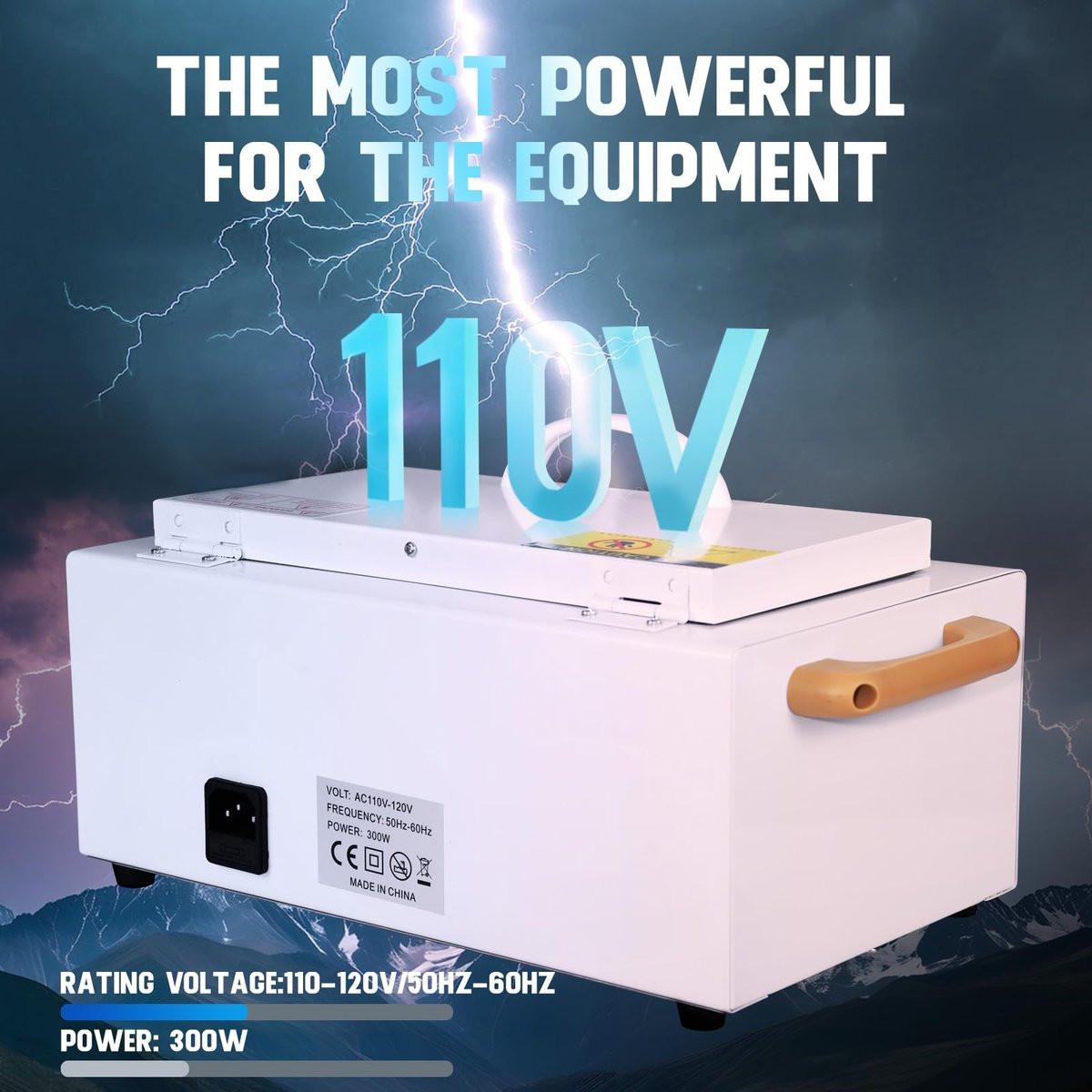 Hochtemperatur-Reinigungsbox für Metallwerkzeuge, 110V 300W 1,5L mit Timer, Maniküre-Pediküre-SPA-Salon-Friseurbedarf für Schönheits-, Haar-, Nagel-Metallwerkzeuge mit Griff