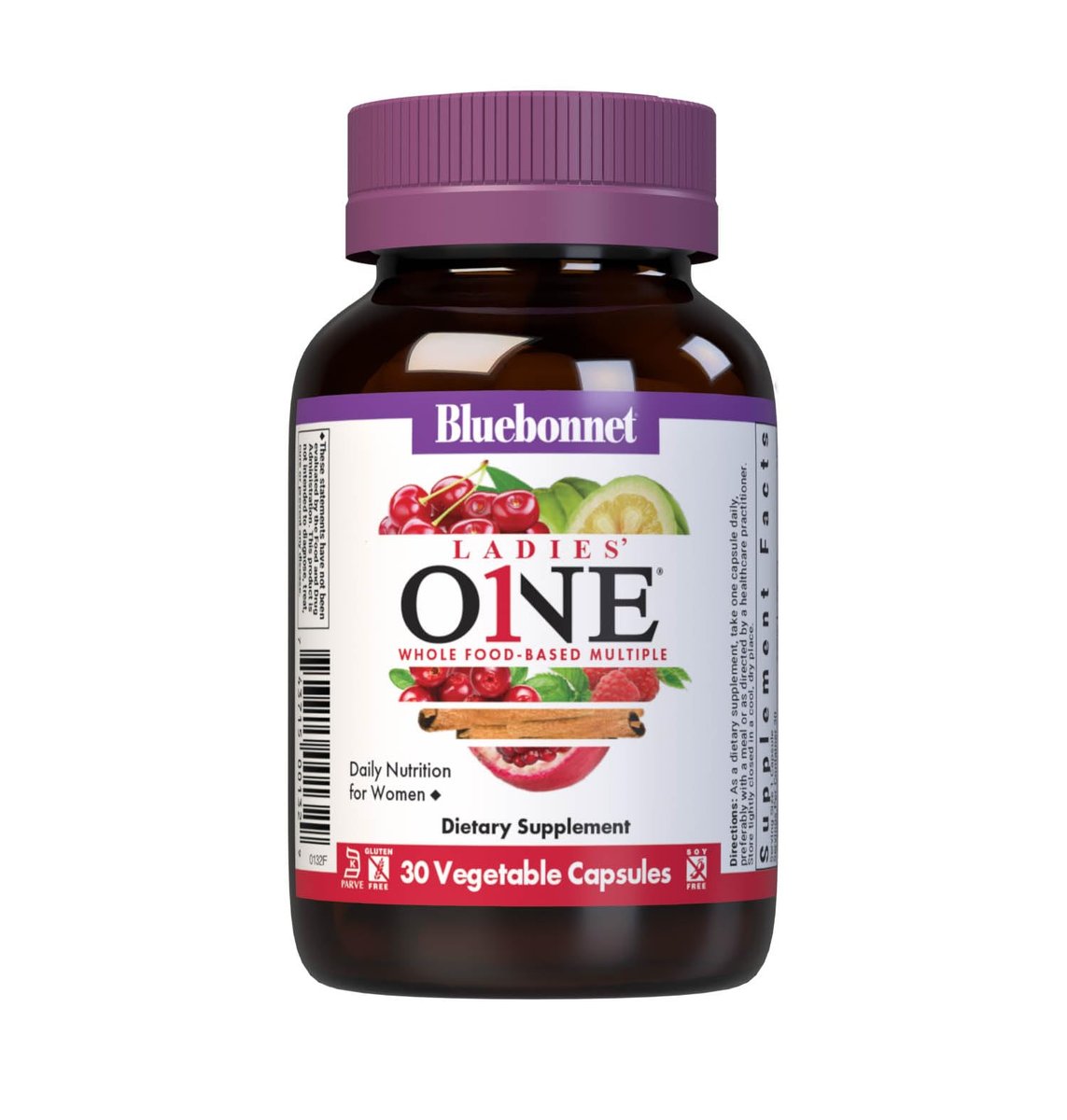 Bluebonnet Nutrition Ladies One Organic Gemüse-Kapsel, Vollwertkost mit K2, Energie, Vitalität, Nicht-GVO, Gluten-, Soja- und Milchfrei, Koscher, 1-Monatsvorrat, Hellgrau, 30 Kapseln