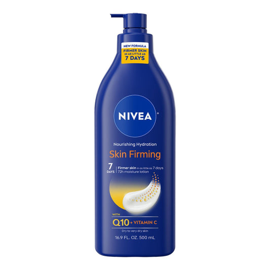 NIVEA Hautstraffende Körperlotion mit Q10 und Vitamin C – 24h Feuchtigkeitspflege für trockene bis sehr trockene Haut, 500 ml mit Pumpspender