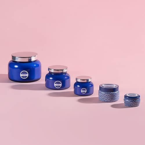 Capri Blue Volcano Duftkerze im Mini-Tin-Glas – Tropische Früchte & Zitrusaroma – Sojawachsmischung – 85 g – Schwarz