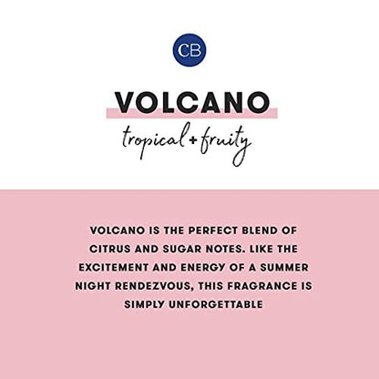 Capri Blue Volcano Duftkerze im Mini-Tin-Glas – Tropische Früchte & Zitrusaroma – Sojawachsmischung – 85 g – Schwarz