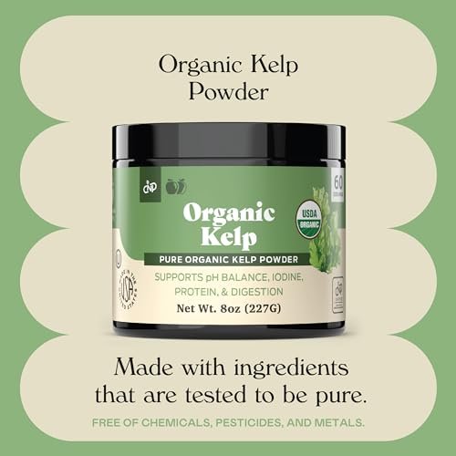 Bio Algenpulver Kelp - Roh, Trocken, Reines Seetangpulver 227g 75 Portionen - Schilddrüse, Jod & Verdauung