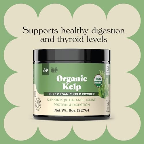 Bio Algenpulver Kelp - Roh, Trocken, Reines Seetangpulver 227g 75 Portionen - Schilddrüse, Jod & Verdauung