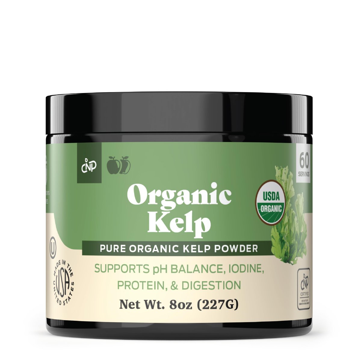 Bio Algenpulver Kelp - Roh, Trocken, Reines Seetangpulver 227g 75 Portionen - Schilddrüse, Jod & Verdauung