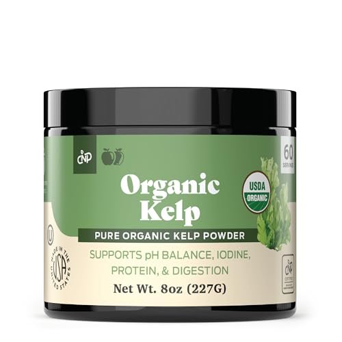 Bio Algenpulver Kelp - Roh, Trocken, Reines Seetangpulver 227g 75 Portionen - Schilddrüse, Jod & Verdauung