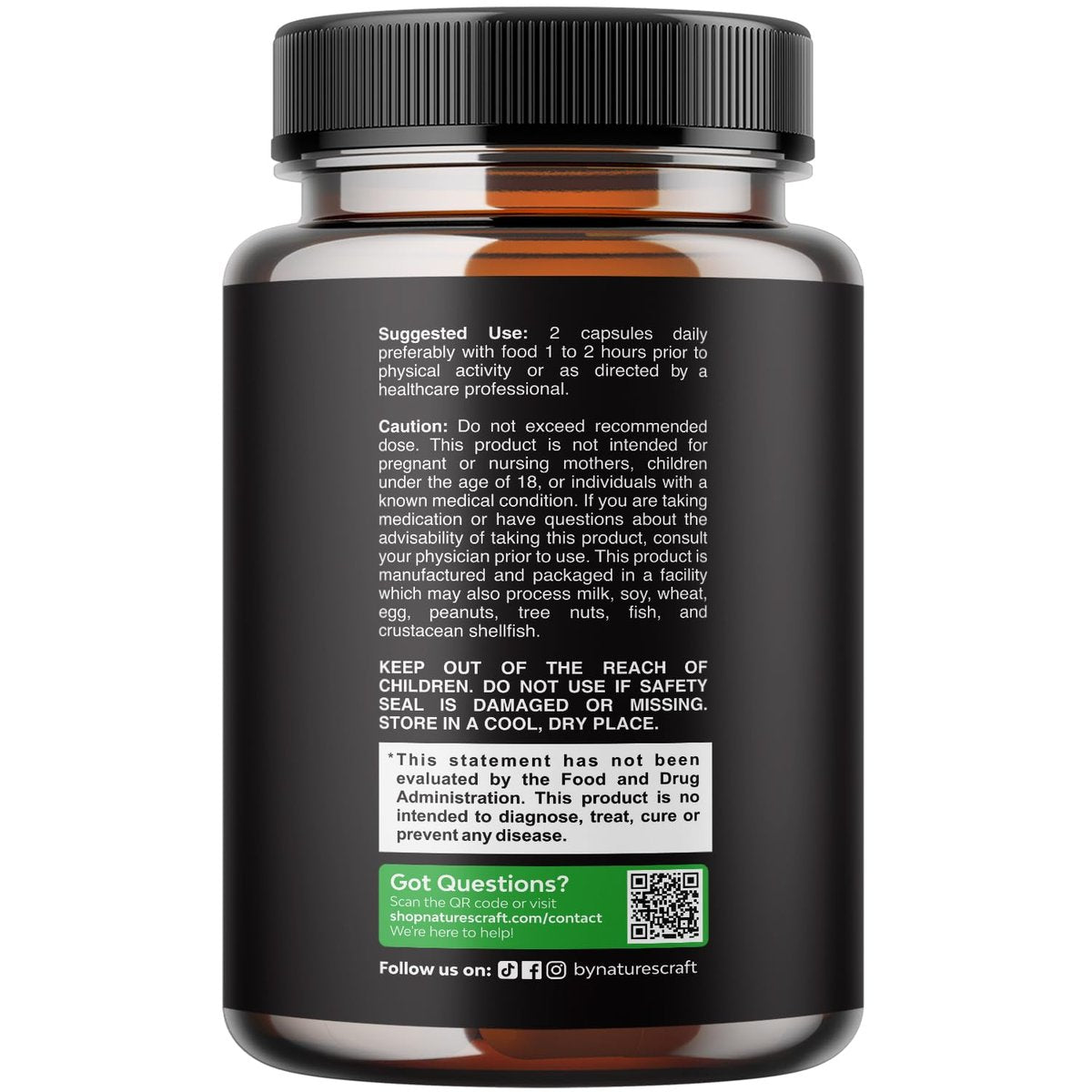 Natures Craft Bockshornklee für Männer – Extra starkes männliches Nahrungsergänzungsmittel mit schwarzer Maca-Wurzel, Tongkat Ali, Sägepalme und Panax-Ginseng-Extrakt für Ausdauer und Energie – 90 Kapseln