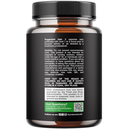 Natures Craft Bockshornklee für Männer – Extra starkes männliches Nahrungsergänzungsmittel mit schwarzer Maca-Wurzel, Tongkat Ali, Sägepalme und Panax-Ginseng-Extrakt für Ausdauer und Energie – 90 Kapseln