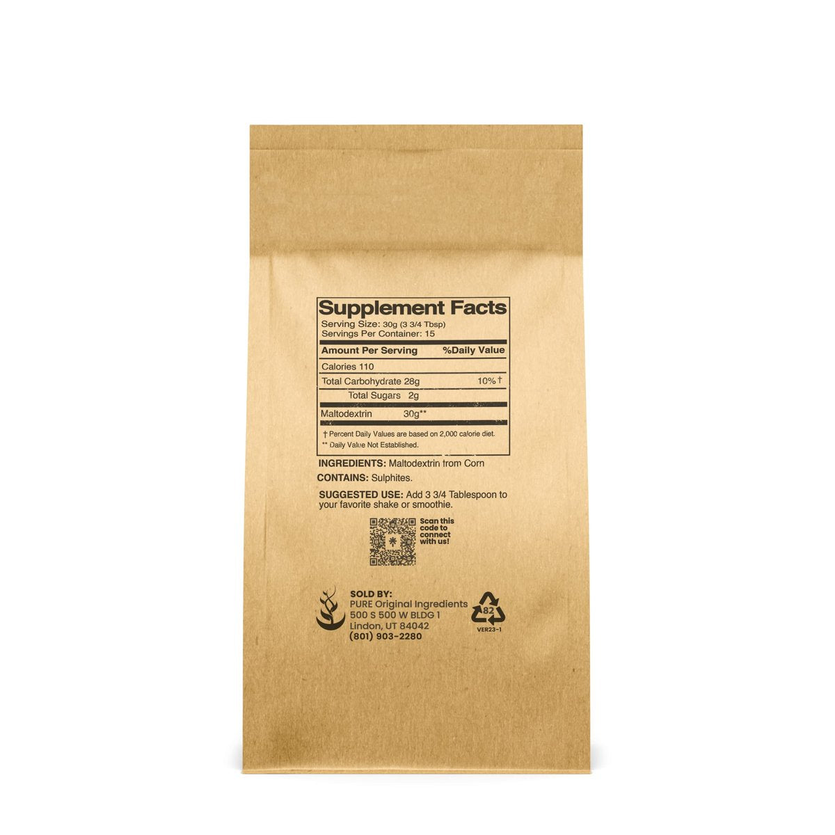 Pure Original Ingredients Maltodextrin (1 lb) – Bindemittel & Verdickungsmittel, geschmacksneutral, ohne Zusätze