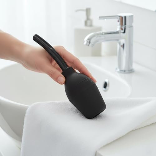 Abyclean Anal-Dusche Einlaufbirne Silikon – 310ml Schwarz für Männer und Frauen
