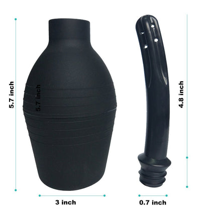 Abyclean Anal-Dusche Einlaufbirne Silikon – 310ml Schwarz für Männer und Frauen