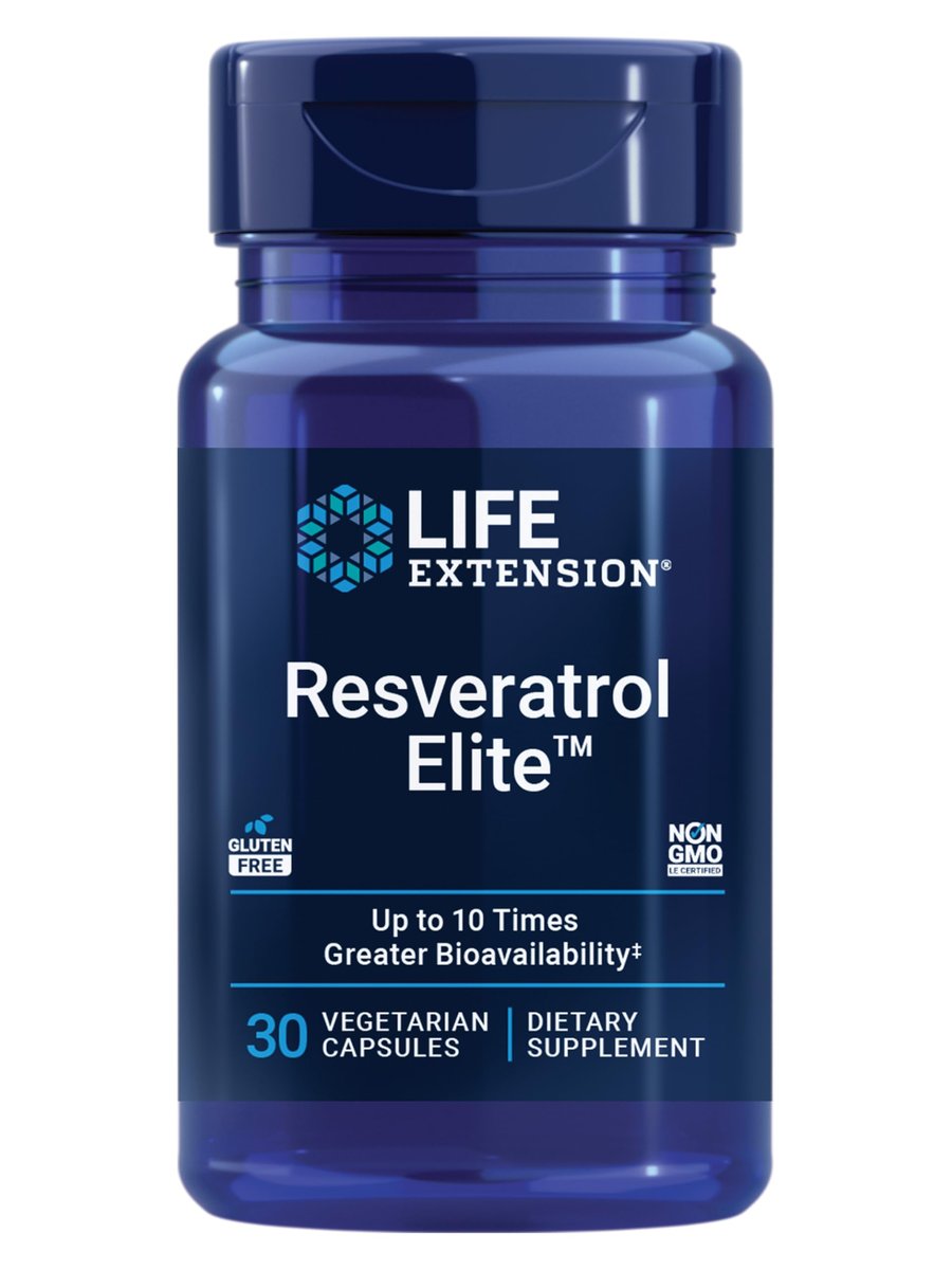 Life Extension Resveratrol Elite – Trans-Resveratrol für gesundes Altern, Herz-Kreislauf- und Gehirngesundheit, 30 Kapseln