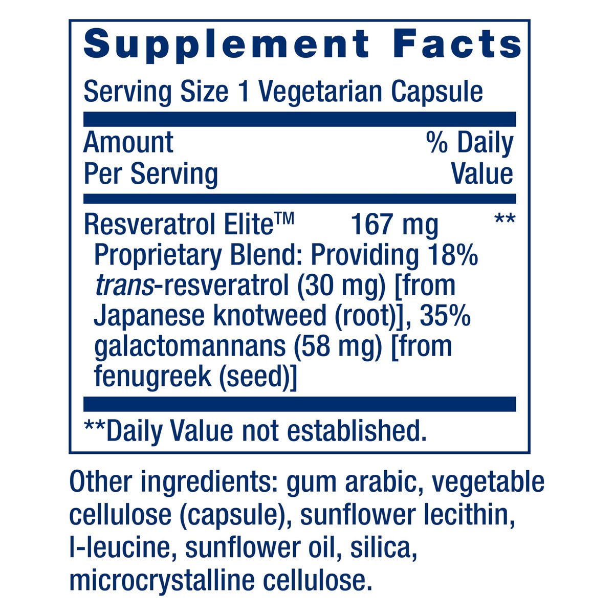 Life Extension Resveratrol Elite – Trans-Resveratrol für gesundes Altern, Herz-Kreislauf- und Gehirngesundheit, 30 Kapseln