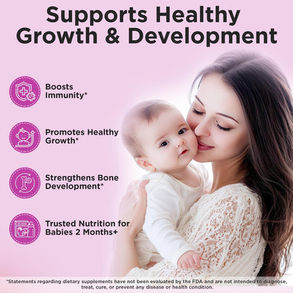 Wellements Bio Baby Multivitamin-Tropfen (1 Fl Oz) – Kirschgeschmack, flüssige Multivitamine für Säuglinge & Kleinkinder (ab 2 Monaten) – Für Immunsystem, gesundes Wachstum & Knochenentwicklung