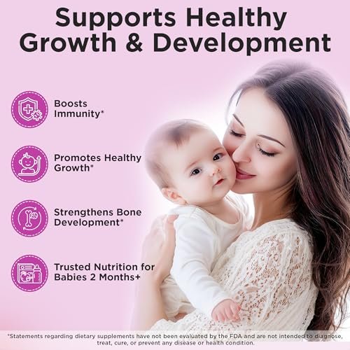 Wellements Bio Baby Multivitamin-Tropfen (1 Fl Oz) – Kirschgeschmack, flüssige Multivitamine für Säuglinge & Kleinkinder (ab 2 Monaten) – Für Immunsystem, gesundes Wachstum & Knochenentwicklung