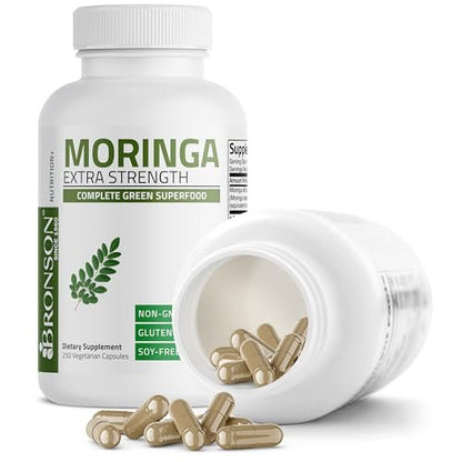 Bronson Moringa Extra Strength Kapseln – Moringa Oleifera Pulver, 250 Stück