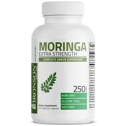 Bronson Moringa Extra Strength Kapseln – Moringa Oleifera Pulver, 250 Stück