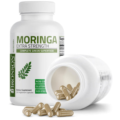 Bronson Moringa Extra Strength Kapseln – Moringa Oleifera Pulver, 250 Stück