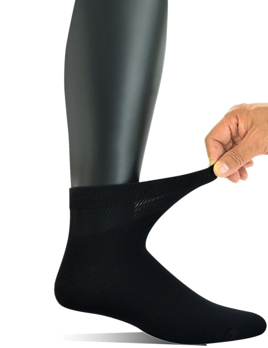 Yomandamor Herren Diabetiker Knöchelsocken mit nahtloser Zehe und nicht einschnürendem Bund, 6 Paar, Größe L (10-13)