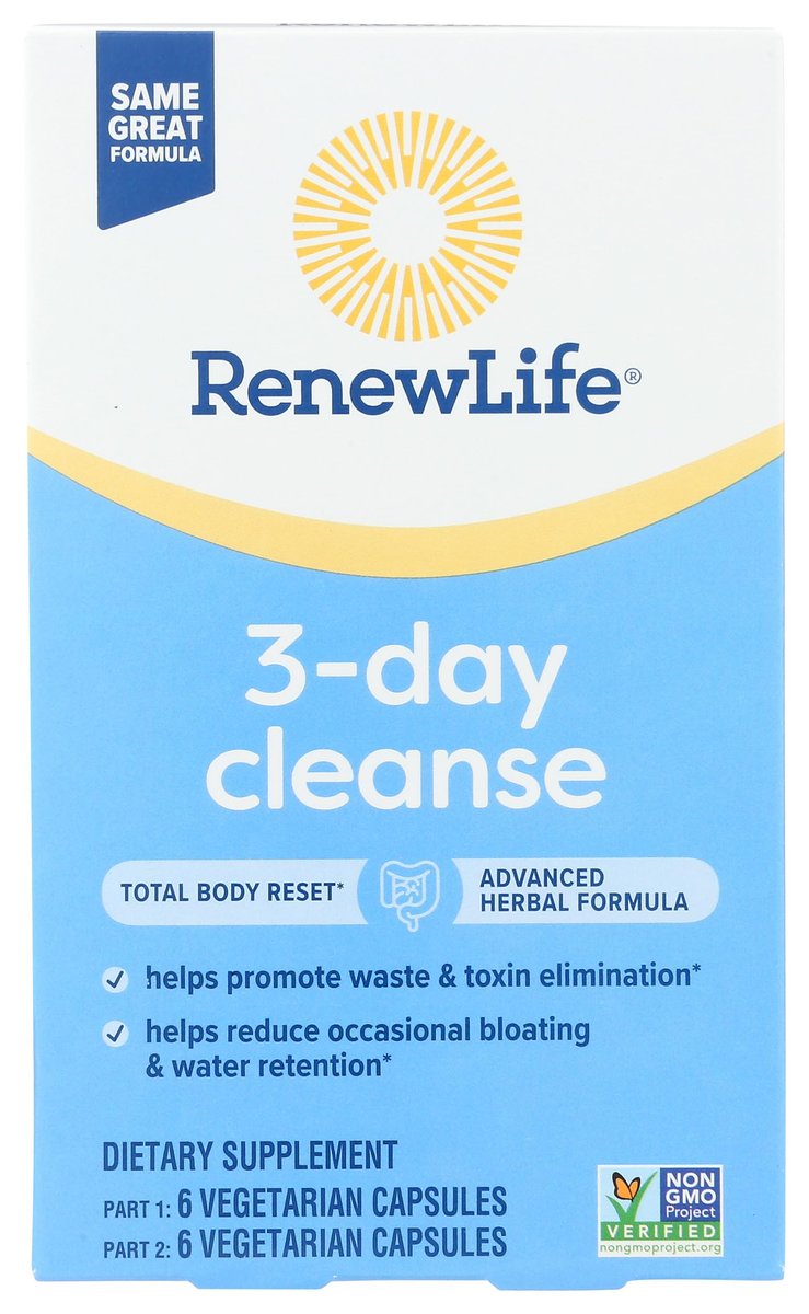 Renew Life 3-Tage-Detox-Kur für den gesamten Körper – 2-teiliges Entgiftungs-Set mit Kräutermischung, Magnesium und Cranberry, soja-, milch- und glutenfrei, 12 Kapseln
