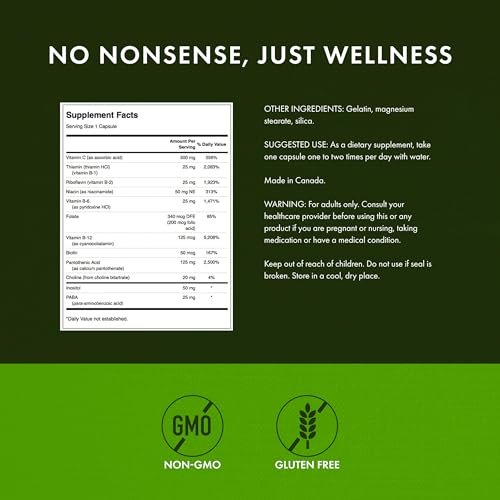 Swanson Super Stress B-Complex mit Vitamin C – Energie- und Immununterstützung für stressgeplagte Berufstätige (100 Kapseln)