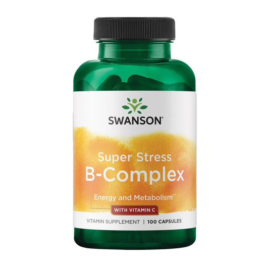 Swanson Super Stress B-Complex mit Vitamin C – Energie- und Immununterstützung für stressgeplagte Berufstätige (100 Kapseln)